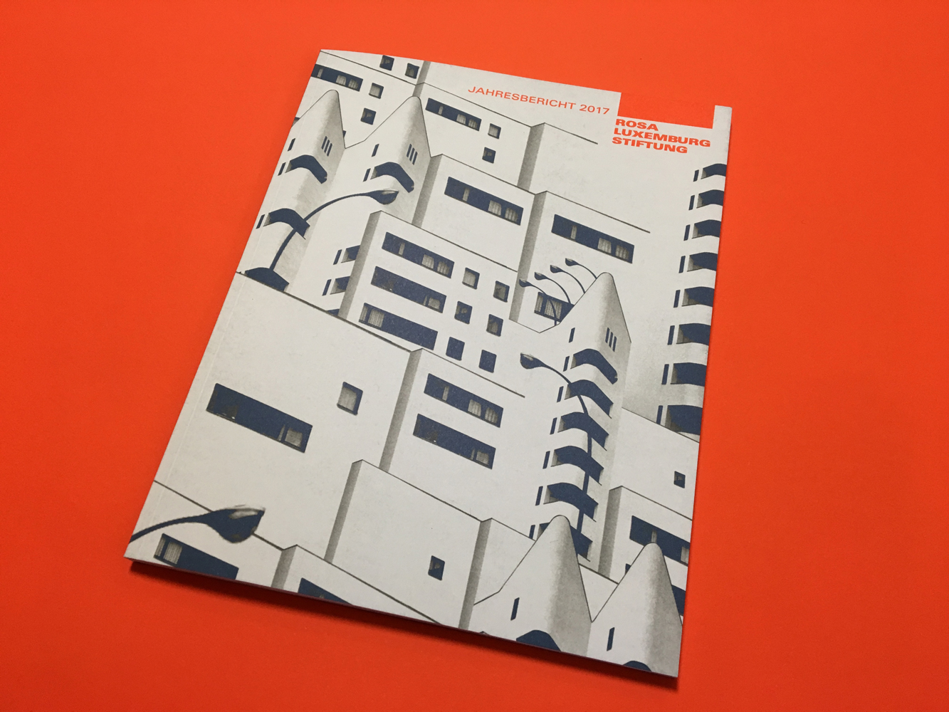 Cover design, annual report, rosa luxemburg stiftung, 2017